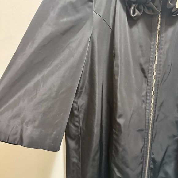 Kenzie Black Bell 3/4 Sleeve Full Zip Ruffle Floral Collar Size Large - Picture 4 of 12